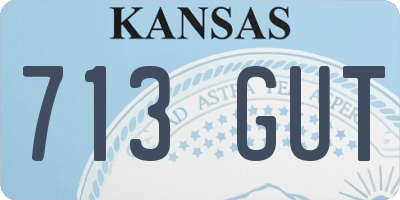 KS license plate 713GUT
