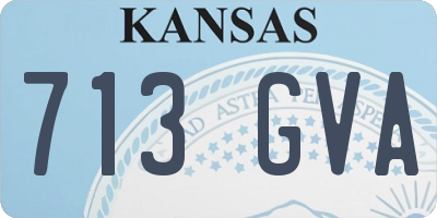 KS license plate 713GVA