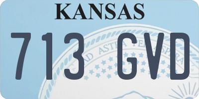 KS license plate 713GVD