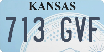 KS license plate 713GVF