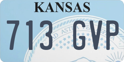 KS license plate 713GVP