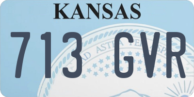 KS license plate 713GVR
