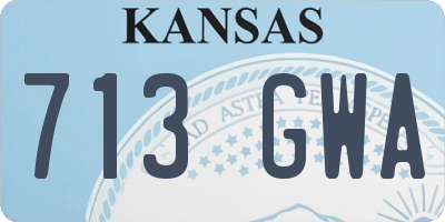 KS license plate 713GWA