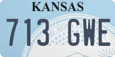 KS license plate 713GWE