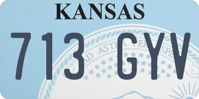 KS license plate 713GYV