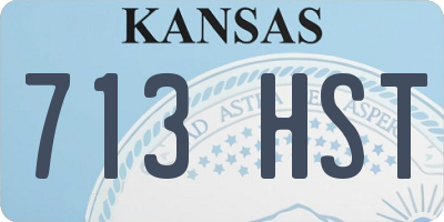 KS license plate 713HST