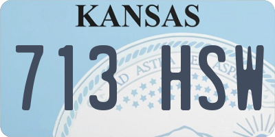 KS license plate 713HSW