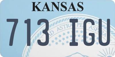 KS license plate 713IGU