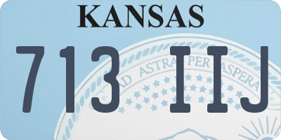 KS license plate 713IIJ