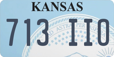 KS license plate 713IIO