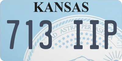 KS license plate 713IIP