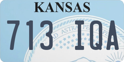KS license plate 713IQA