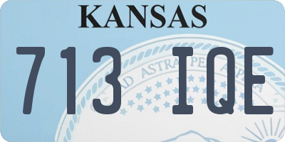 KS license plate 713IQE