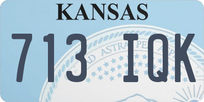 KS license plate 713IQK