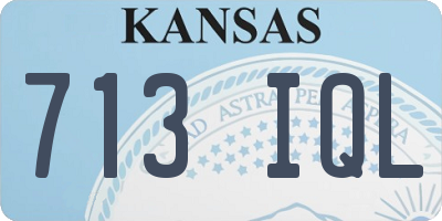 KS license plate 713IQL