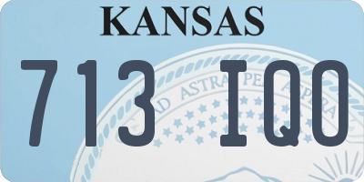 KS license plate 713IQO