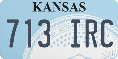 KS license plate 713IRC