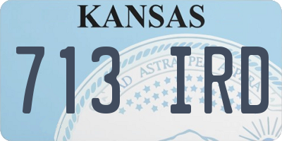 KS license plate 713IRD