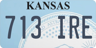 KS license plate 713IRE