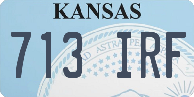 KS license plate 713IRF