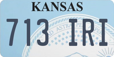 KS license plate 713IRI