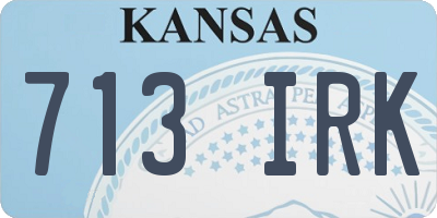 KS license plate 713IRK