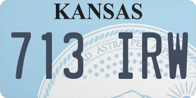 KS license plate 713IRW