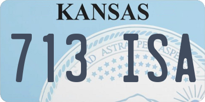 KS license plate 713ISA