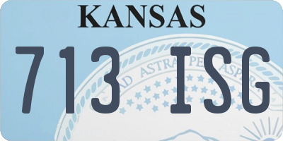 KS license plate 713ISG