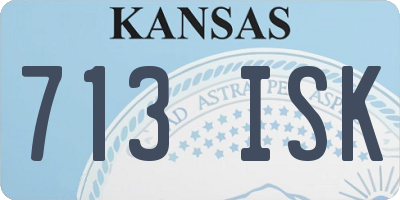 KS license plate 713ISK