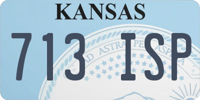 KS license plate 713ISP