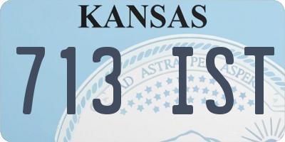 KS license plate 713IST