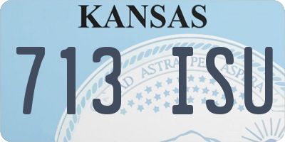 KS license plate 713ISU