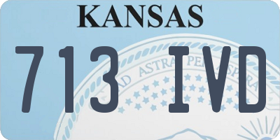 KS license plate 713IVD