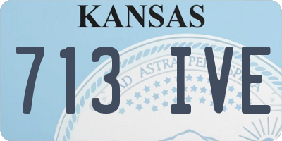KS license plate 713IVE