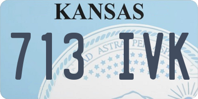 KS license plate 713IVK