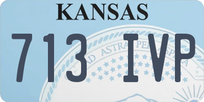 KS license plate 713IVP
