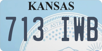 KS license plate 713IWB