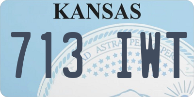 KS license plate 713IWT