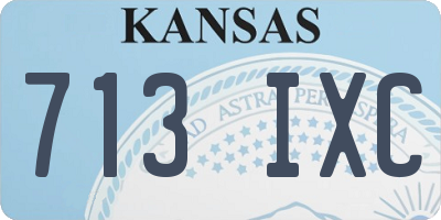 KS license plate 713IXC