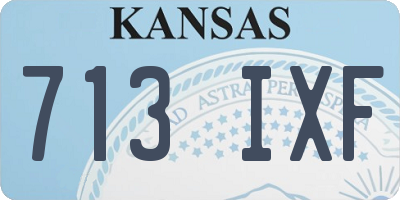 KS license plate 713IXF