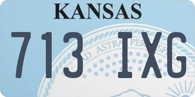 KS license plate 713IXG