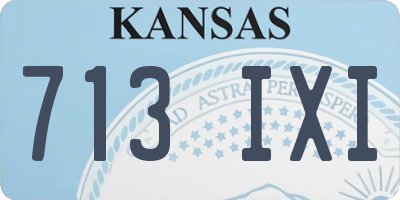KS license plate 713IXI