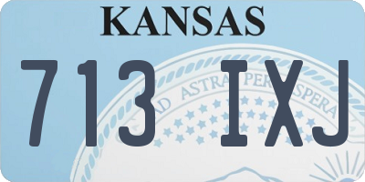 KS license plate 713IXJ