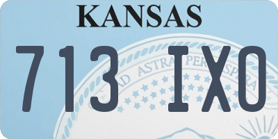 KS license plate 713IXO