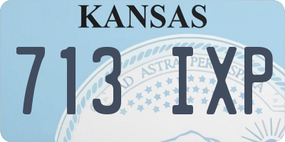 KS license plate 713IXP