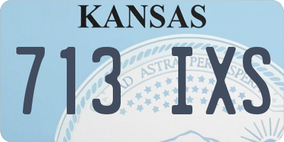 KS license plate 713IXS