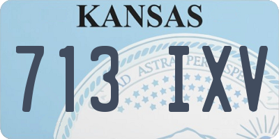 KS license plate 713IXV