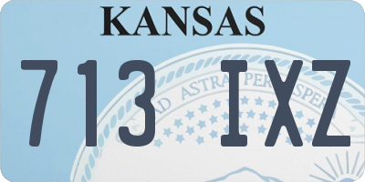 KS license plate 713IXZ