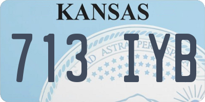 KS license plate 713IYB
